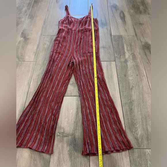 American Eagle Burnt Orange Wide Legged Cropped Sleeveless Jumpsuit W/Pocket M - Picture 4 of 11